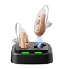 JINGHAO 1Pair Rechargeable Elderly Ear Hearing Aids BTE Visible Hearing Amplifier with Charger Dock Sound Device 1