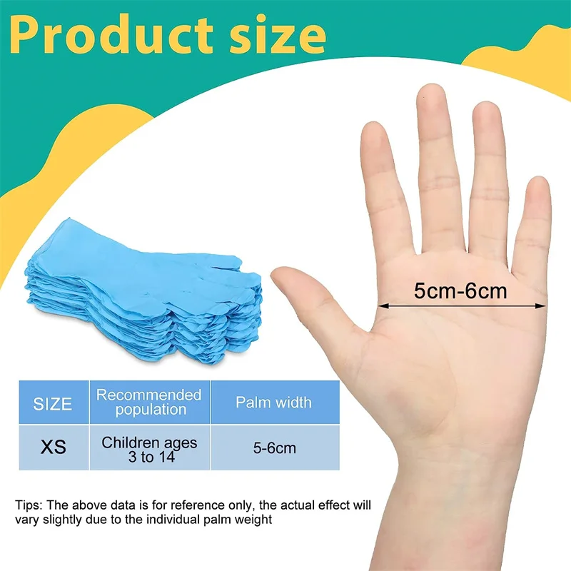 20/50PCS Kids Disposable Nitrile Gloves Students Multipurpose - Main Image