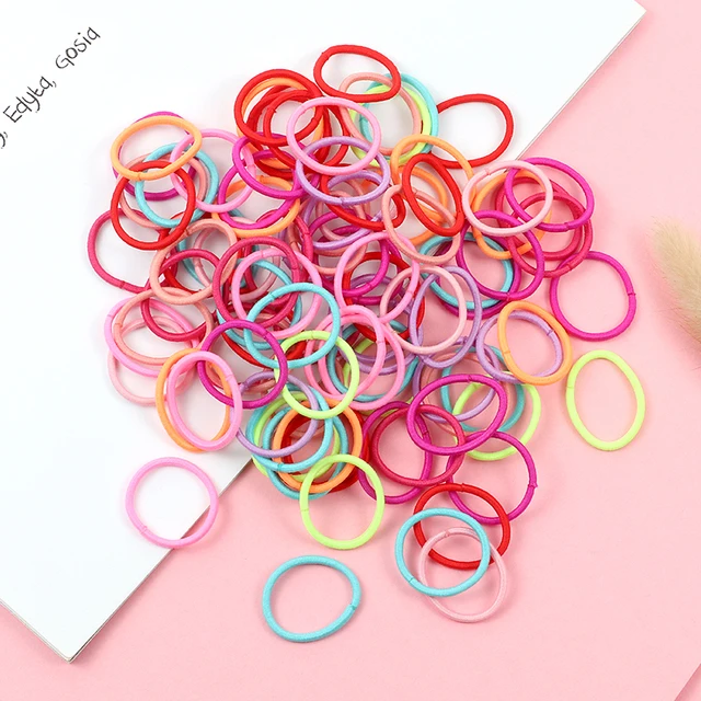 100PCS/Set Girl Hair Ring Children Ponytail Elastic rubber band hair band Hair Accessories girl Headband Scrunchie Headdress Set 100pcs-3