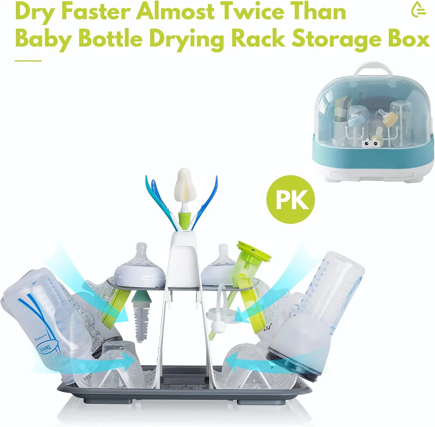 Baby Bottle Drying Rack Portable Cleaning Dryer Storage Holder Feeding Bottles Accessories Drain Tray Water Cup