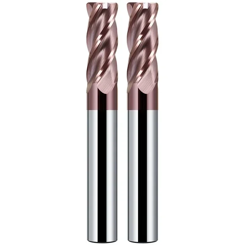HRC62 Corner Radius End Mill CNC R Bull Nose Milling Cutter Metal Router Tungsten Carbide Steel Tool R0.5 R1 4Flutes carbide milling cutter