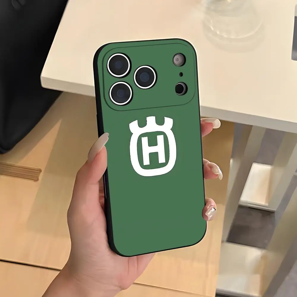 Sleek Black Soft Shell Phone Case Featuring Cool Husqvarna Design