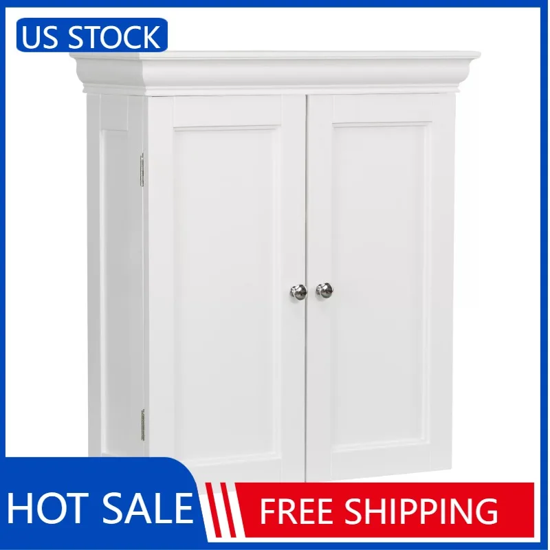 

Teamson Home Stratford Two Door Removable Wall Cabinet with Two Contemporary Style Doors, White