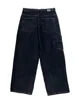 American Gothic Skeleton Pattern Jeans Men's Y2K Street Explosion Hip Hop Harajuku Loose and Versatile High Waist Wide Leg Pants 5