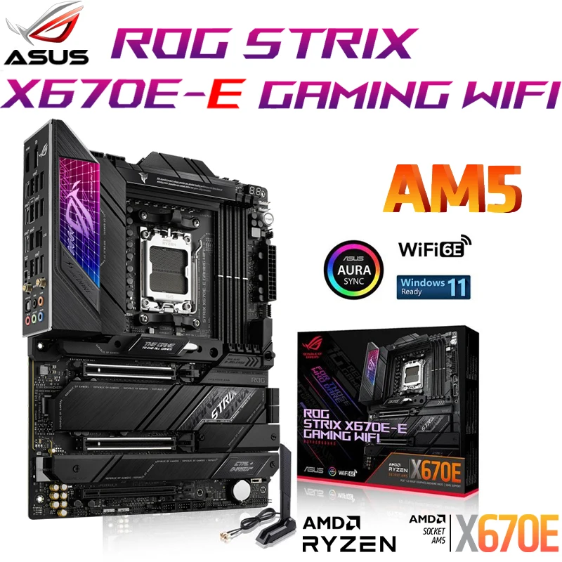 

ASUS ROG STRIX X670E-E GAMING WIFI 6E AM5 Motherboard AMD X670 LGA 1718 Ryzen 7000 CPU DDR5 128GB PCIe 5.0 Support Placa Mãe New