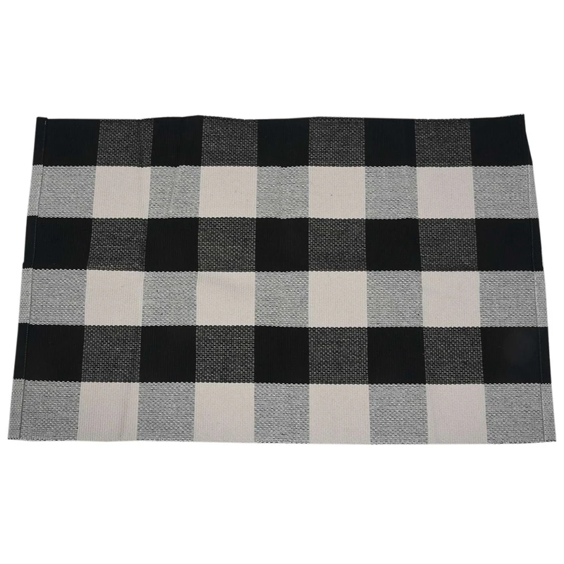 2X Cotton Buffalo Plaid Rugs,Buffalo Check Rug,23.6Inch X35.4Inch,Checkered Outdoor Rug (Black And White Porch Rugs) 6