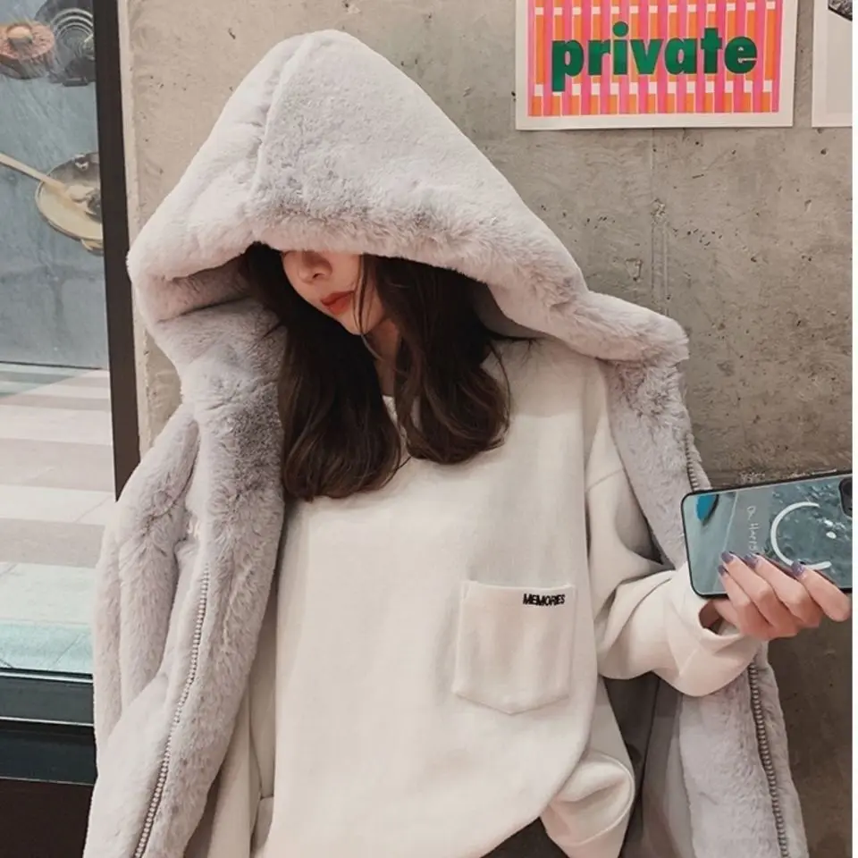 Faux mink fur jackets for women 2023 thickened mink Fleece