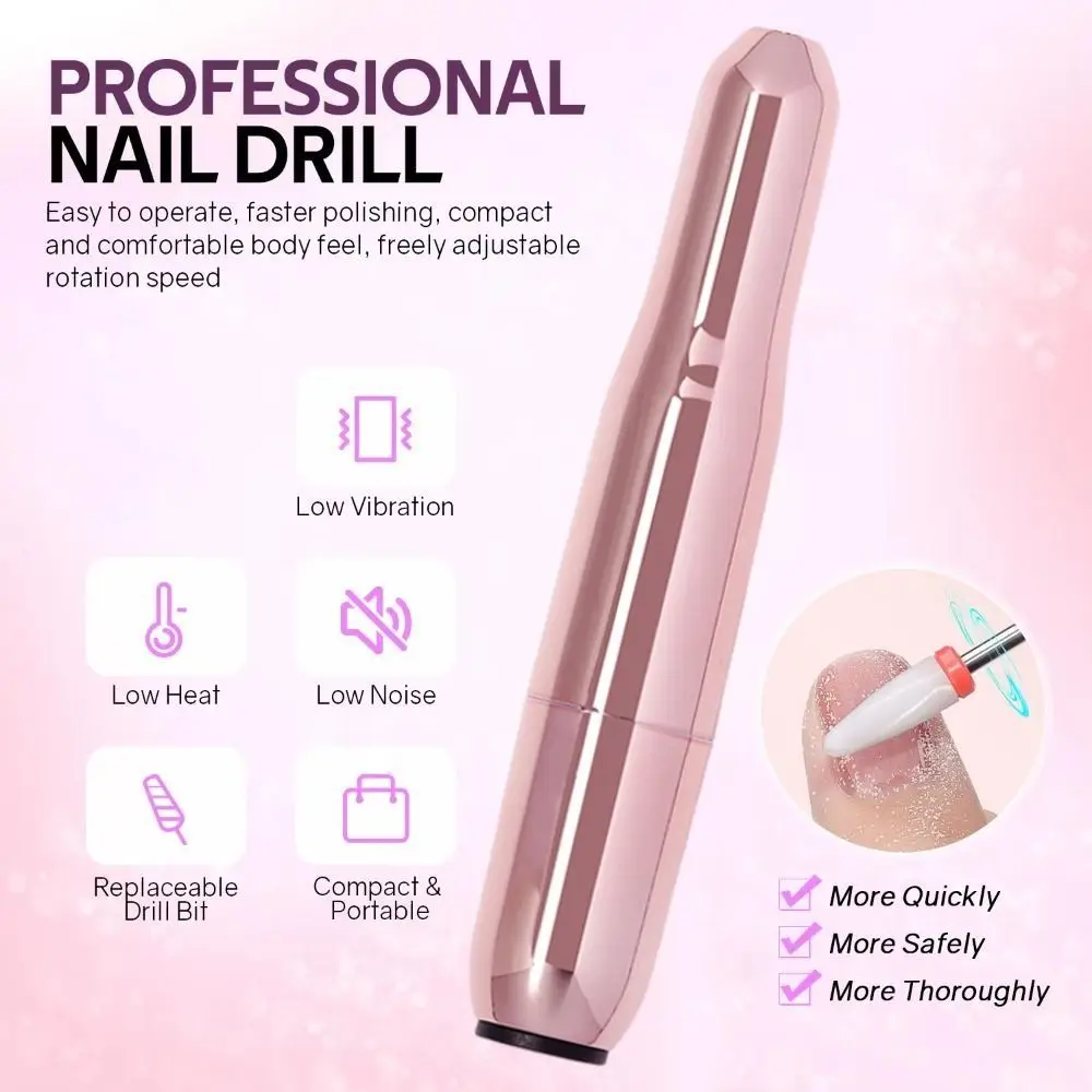 High-Speed Electric Nail Drill Machine Portable with Drill Bits Manicure Mill Equipment Dead Skin Removal Professional