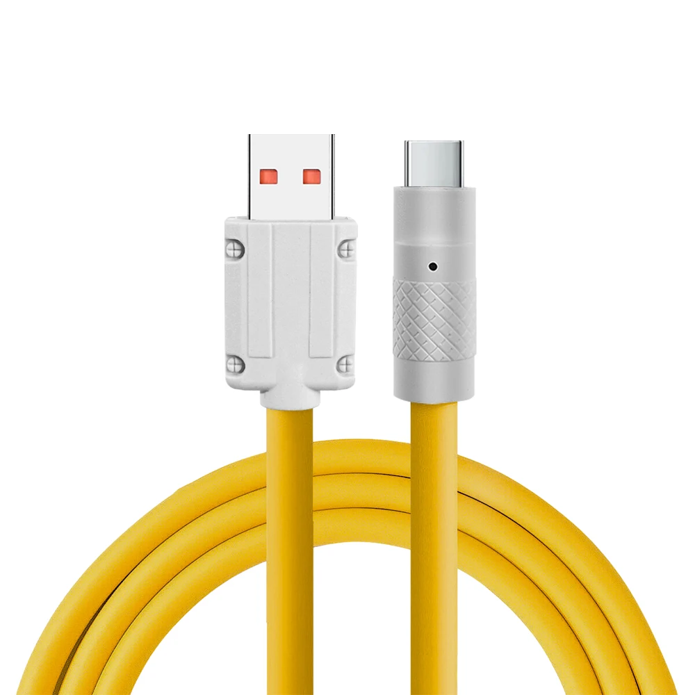 

6A Super Fast Charging for Samsung Xiaomi Huawei Mate 40 Type C Data Cable Mobile Phone Charger Cord Liquid Silicone Cable 120W