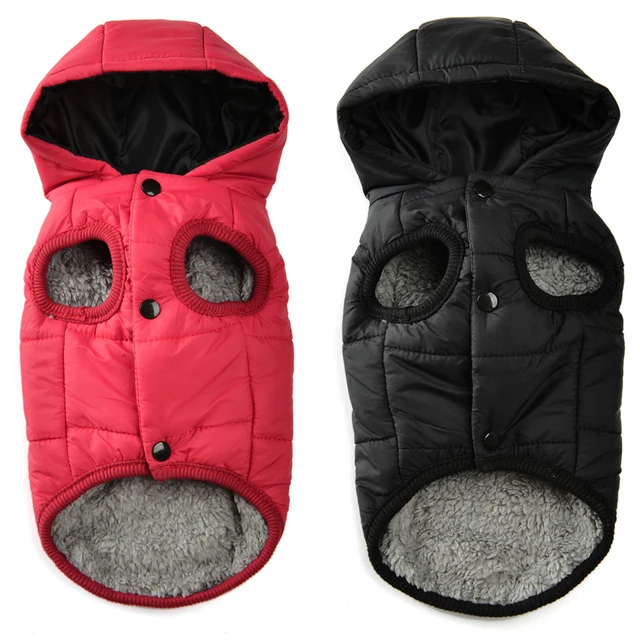Dog Hooded Winter Jacket Soft Warm Fleece Velvet Puppy Vest Coat  Pet Dog Hat Clothes Cold Proof Winter Padded Yorkies Costume 4