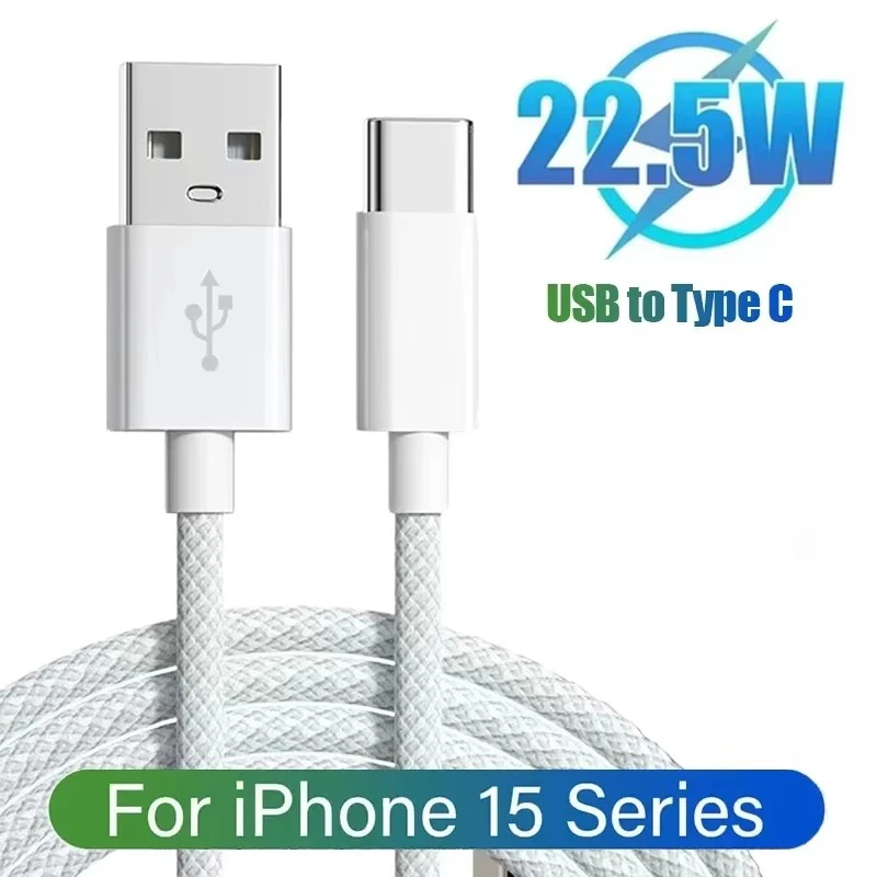 USB A Tip C Hızlı Şarj Kablosu 22.5 W Cep Telefonu Tarih Kablosu Iphone 16 15 Huawei Samsung Tip C Android şarj aleti kablosu