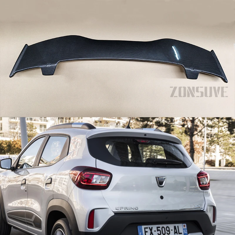 Per Dacia Spring Spoiler Abs Plastic Hatchback Roof Rear Wing Body Kit Accessori