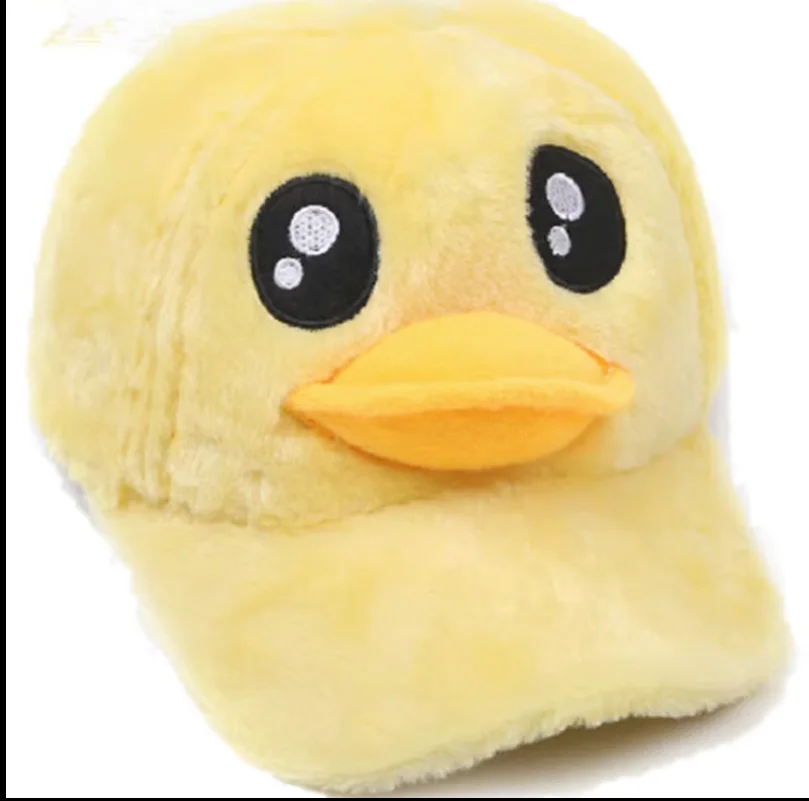 

Korean Cartoon Little Yellow Duck Parent-child Plush Baseball Hat Cute Baby Headwear