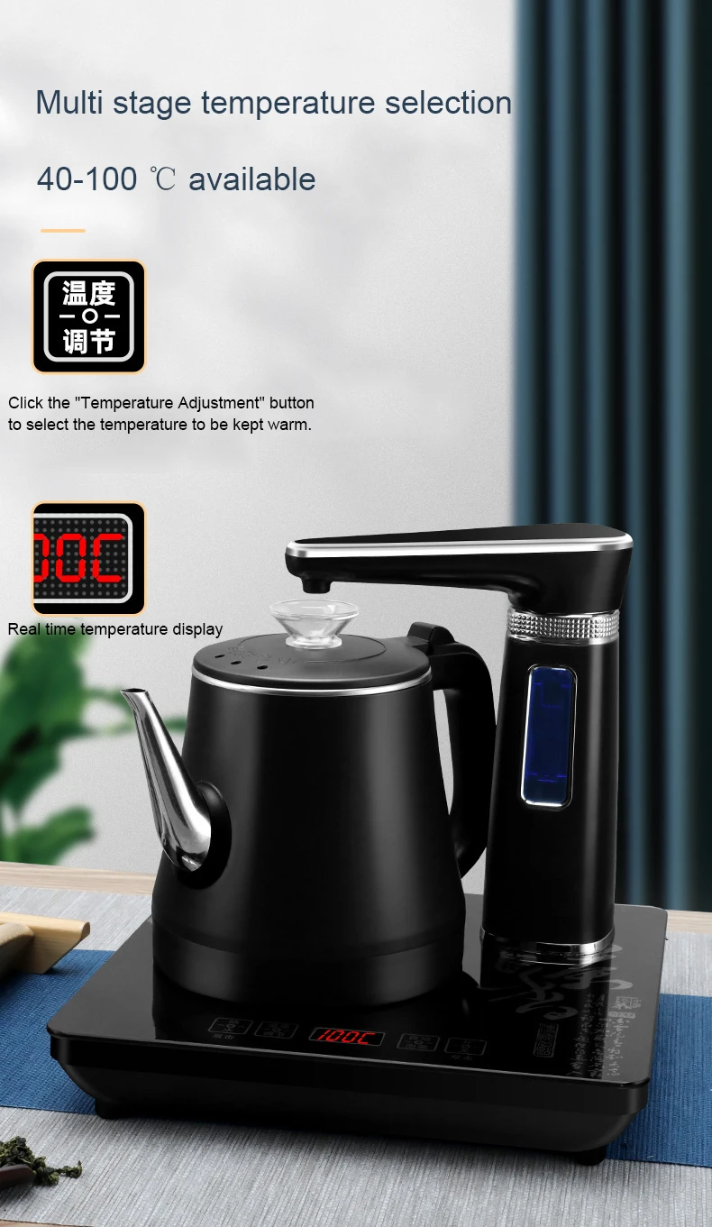 Description Picture 6 of item110V/220V Electric Kettle Automatic Water Dispenser Samovar Pumping Stove Home Water Heating Stainless Steel Teapot Set 1350W
