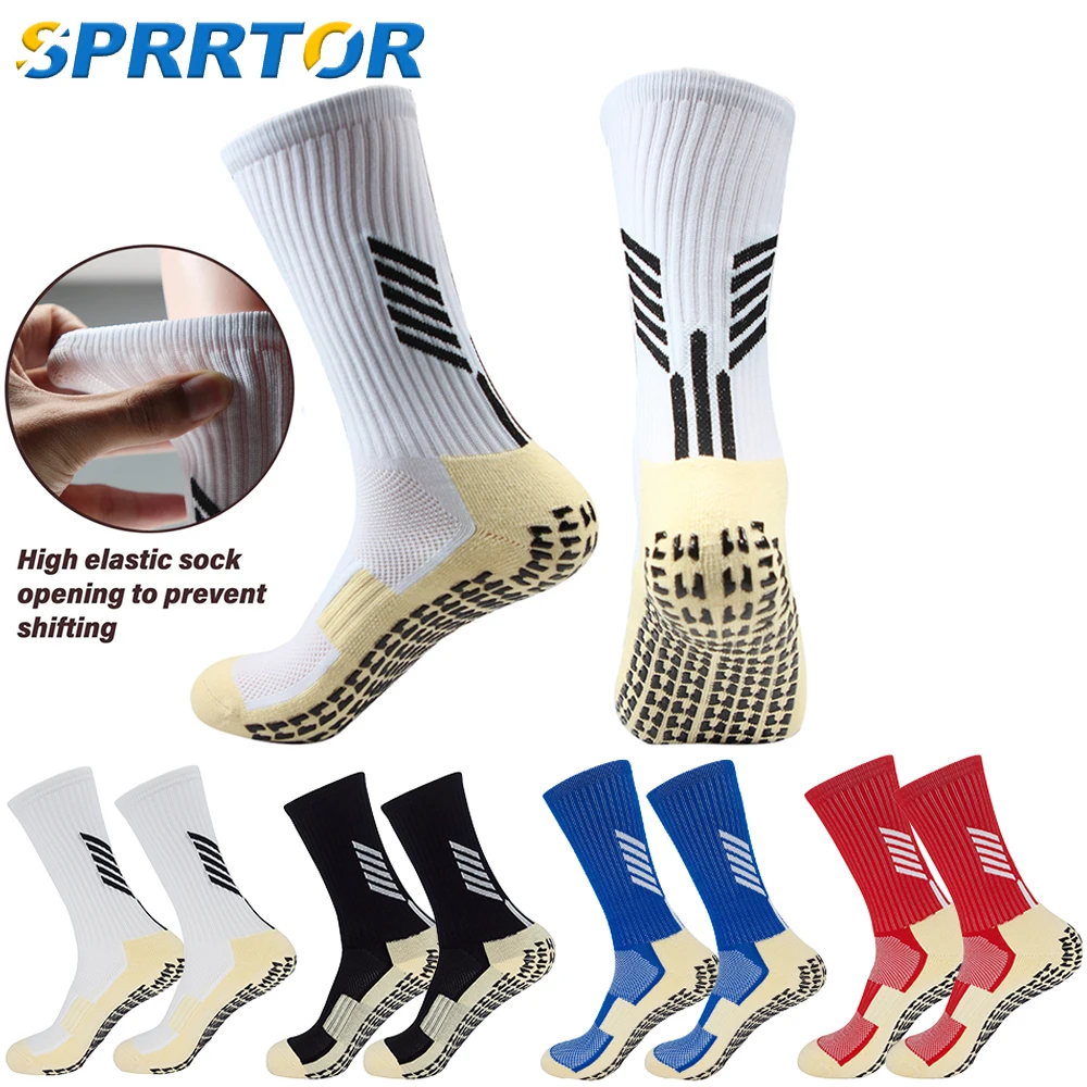 1PairANTISLIPFootballSocksMidCalfNonSlipSoccerCyclingSports