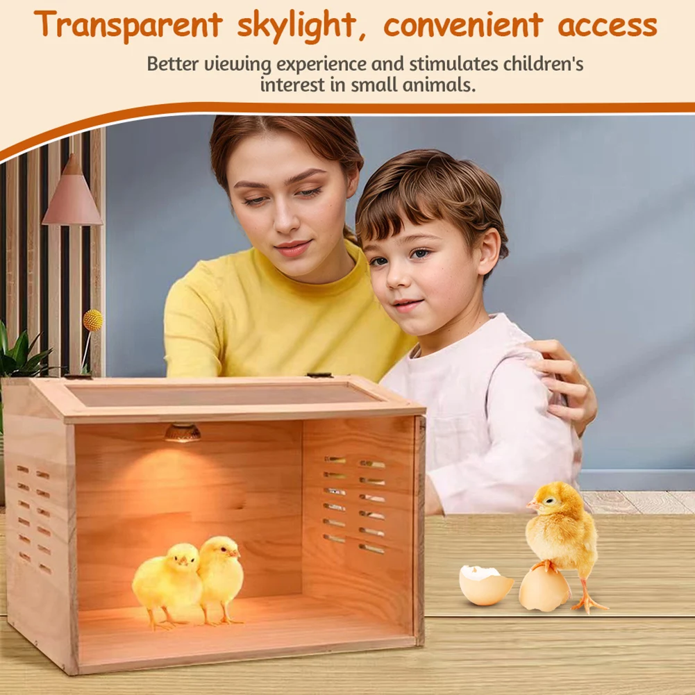 Brooder Box for Chicks Indoor with Lighting Kit Solid Wood Chicken Brooder Box for Chickens Ducks Quails Hamsters and Lizards