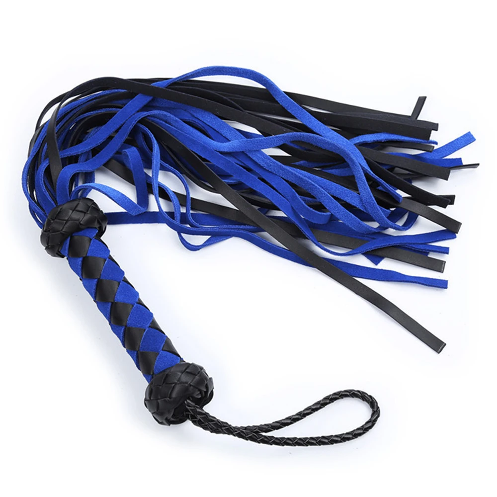 

Handwork Make Premium Genuine Leather Suede Flogger Horse Training Crop Whip Suede Leather Covered Handle with Wrist Strap