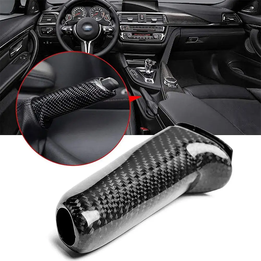 Hand brake cover Car interior accessories Carbon Fiber Textured Front Handbrake Brake Handle Cover Scratch-resistant Automotive Interior For BMW E46 E90 E92 F30 F32 N4M4