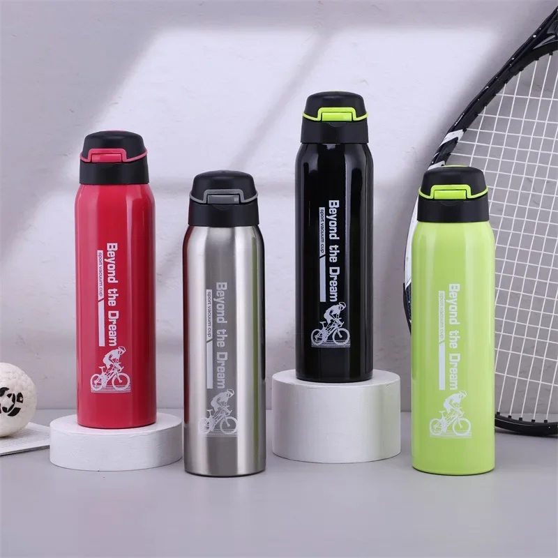 500ML Bicycle Water Bottle Vacuum Stainless Steel Cycling Water Bottle Double Walled Simple Thermo Mug Insulated With Straw water bottle bicycle water bottle sports bottle