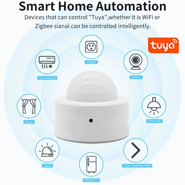 Tuya Zigbee PIR Motion Sensor Infrared Detector Mini Smart Human Body Sensor Remote Control Alarm Work with Alexa Smart Life App 5