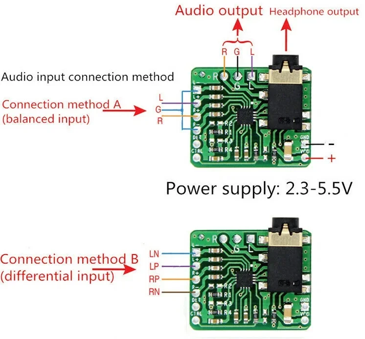 Audio Amplifier Audio Power Amplifier Board TPA6132 Differential-Balanced Stereo Headphone Amplifier Board