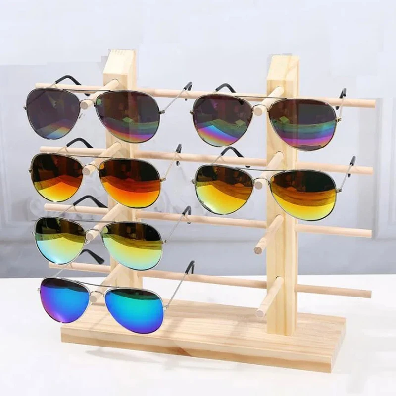 Wood Sunglass Display Stand Multi Layers Storage Shelf Glasses Holder Jewelry Rack for Glasses Showcase Organization Storage 2