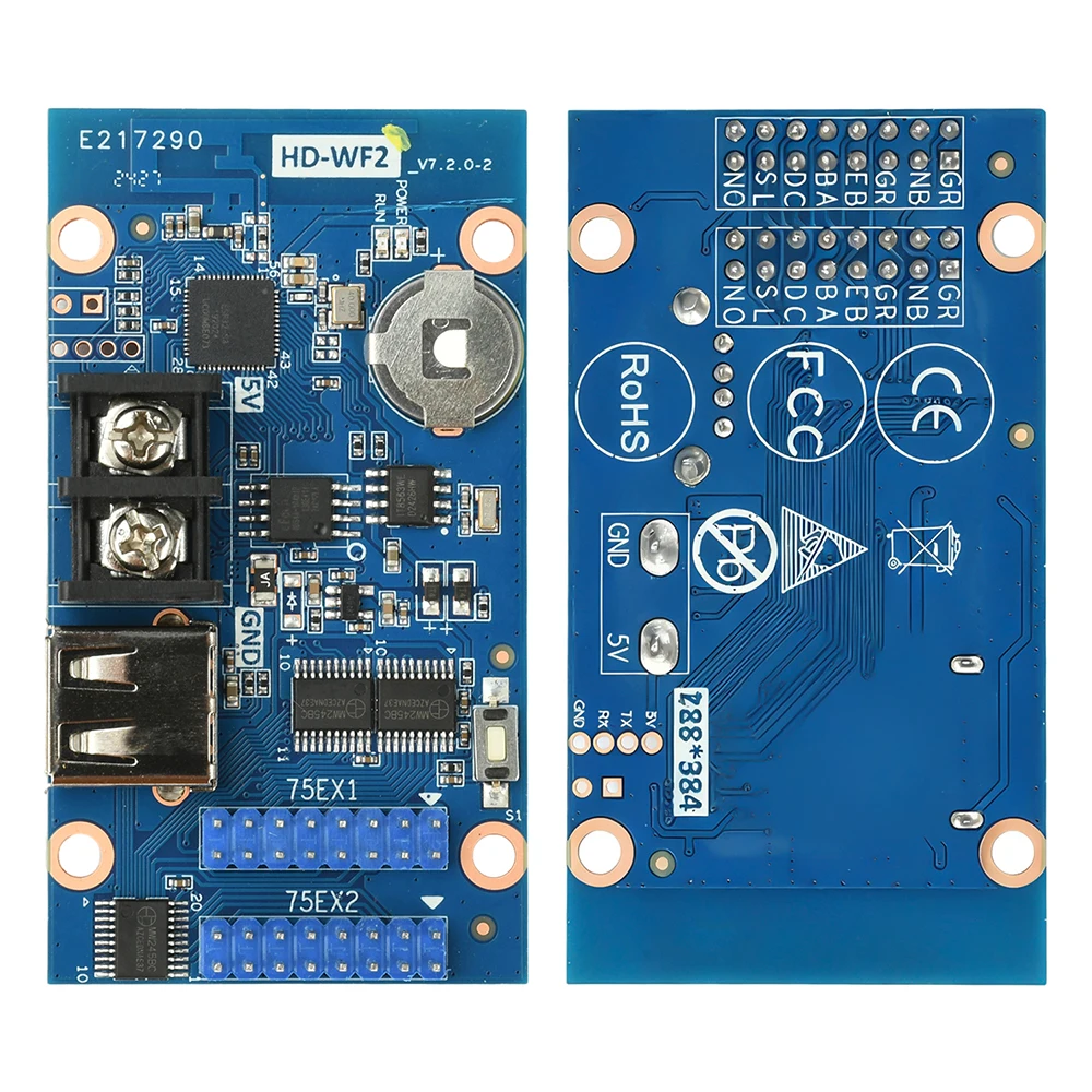 HD-WF2 HUB75 포트 WIFI 무선 LED 컨트롤러 RGB 패널 실내 컬..