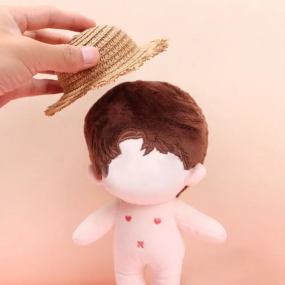 Mini Handmade Doll Straw Hat For 1/8 1/6 1/4 1/3 Doll Ob11 Dolls Cute Doll House Ornament Hand Weaved Hats DIY Doll Accessories