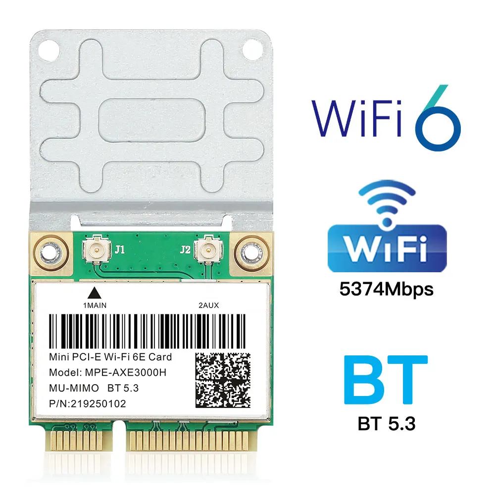 Mini carte WiFi PCIE pour Intel AX210, adaptateur sans fil, Bluetooth,  stimule la stérilisation, 11ax, 6E, AX210HMW, 5374Mbps, 2.4G, 5G, 6G,  nouveau - AliExpress