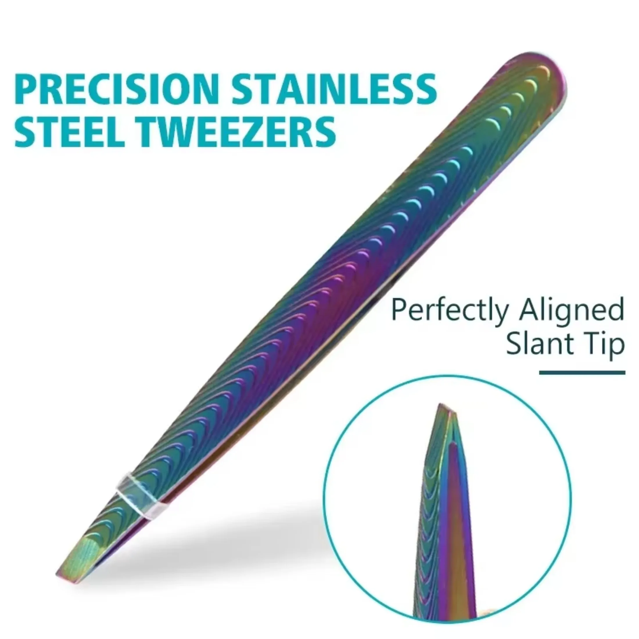 1Pcs Eyebrow Tweezer Colorful Hair Beauty Fine Hairs Puller Stainless Steel Slanted Eye Brow Beard  Clips Removal Makeup Tool 3