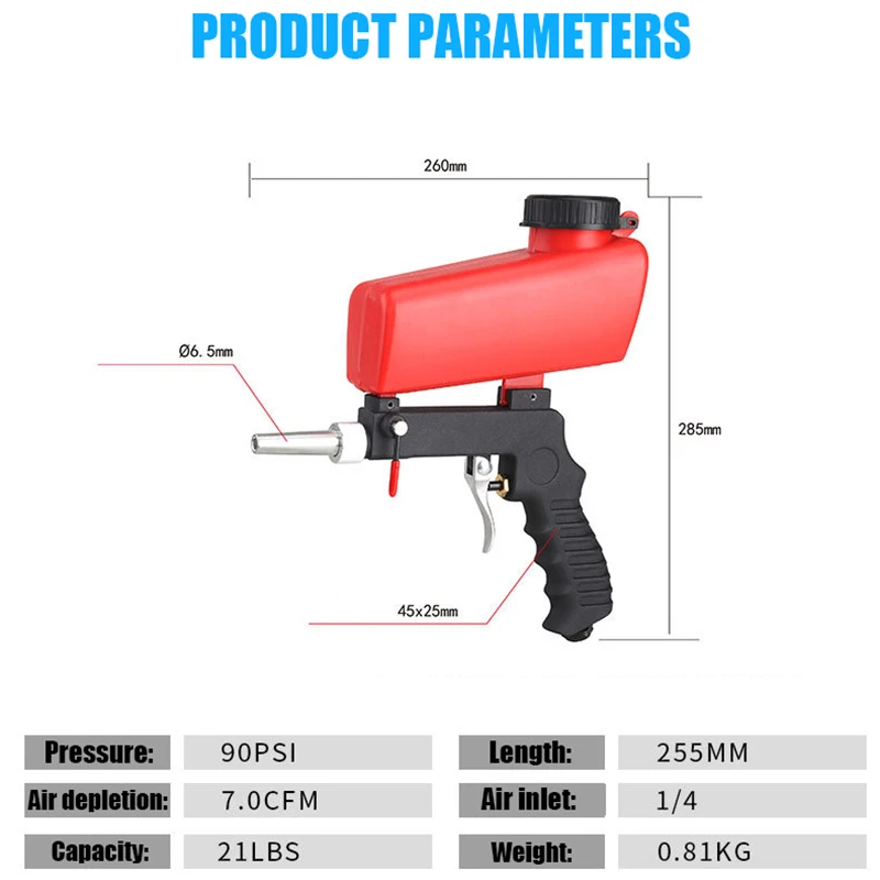 Anti-rust Sandblaster Handheld Pneumatic Sand Blasting Machine Glass Tombstone Sprayer Sandblasting Machine with Small Nozzle sandblasting machine