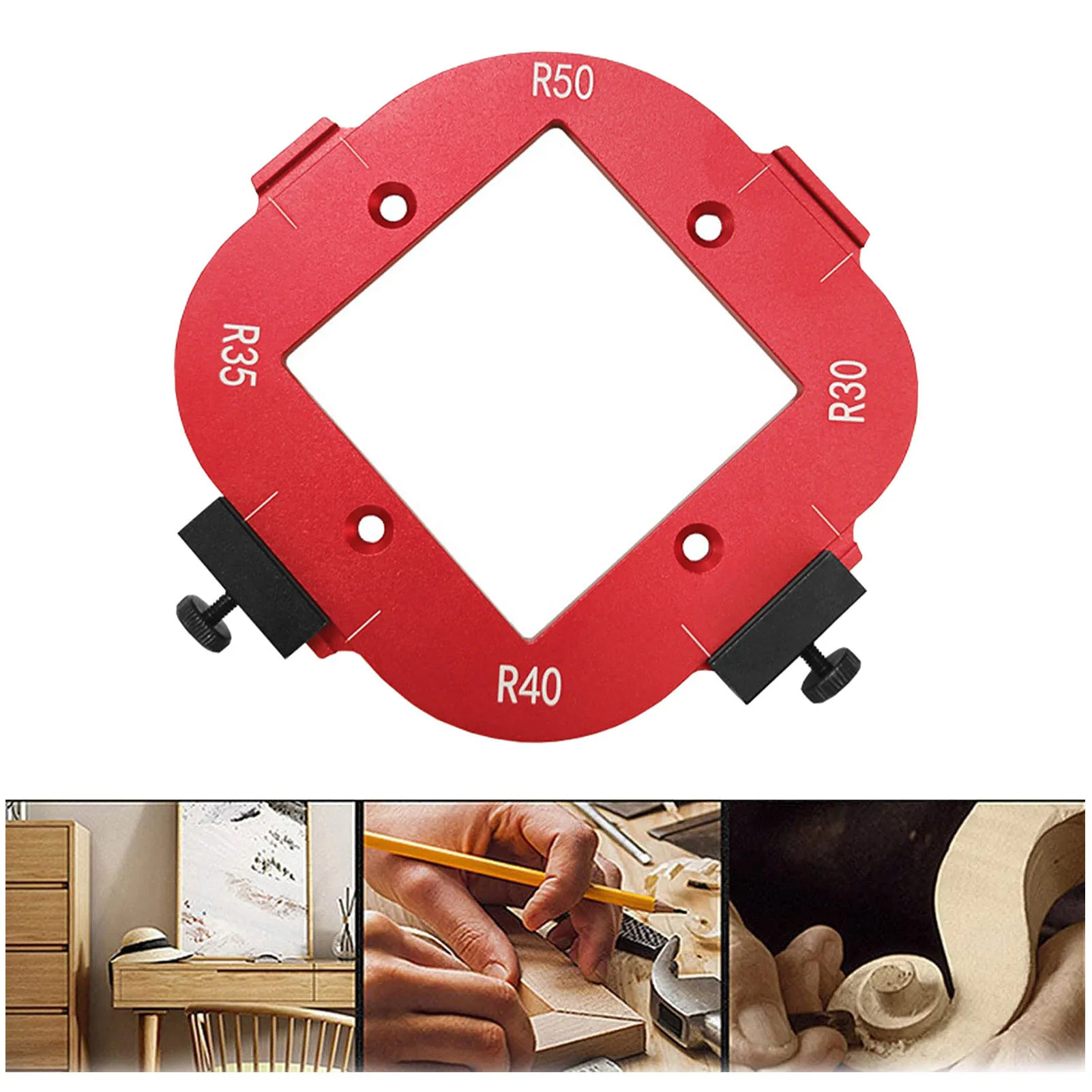 Corner Radius Template 4 in 1 Round for Positioning Bit Jig Router Trimming Machine Woodworking Router Round Corner Template