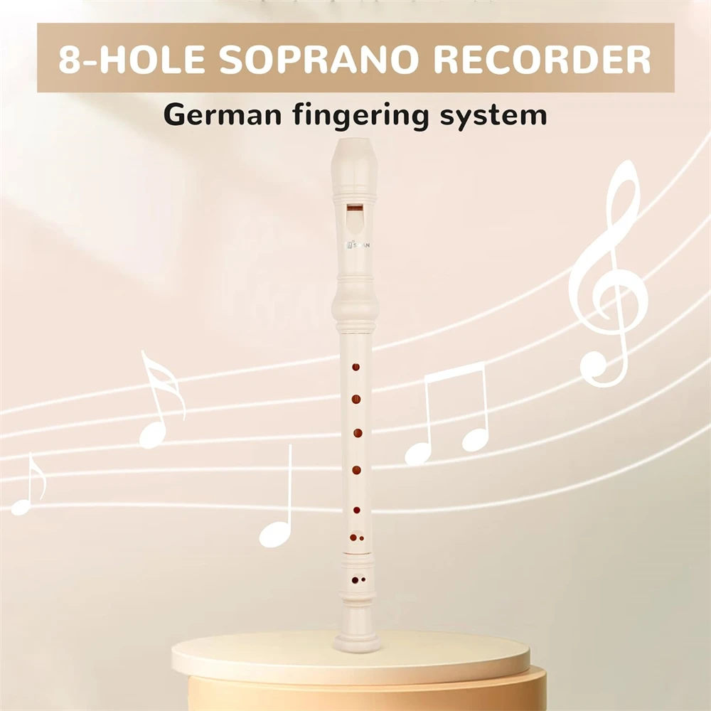 8-hole treble Recorder for beginners with cleaning rod treble recorder