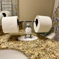 Funny Toilet Paper Shelf 3d Printing Weightlifting Figurine Napkin Rack Home Decor Organizer For Tissue Rolls, Wipes, Towels 2