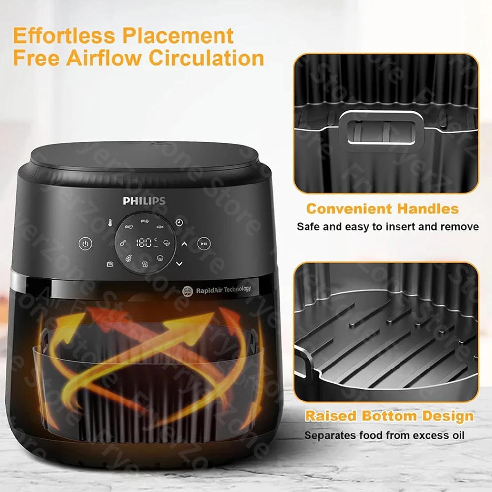 Premium Air Fryer Accessories with Reusable Silicone Liners