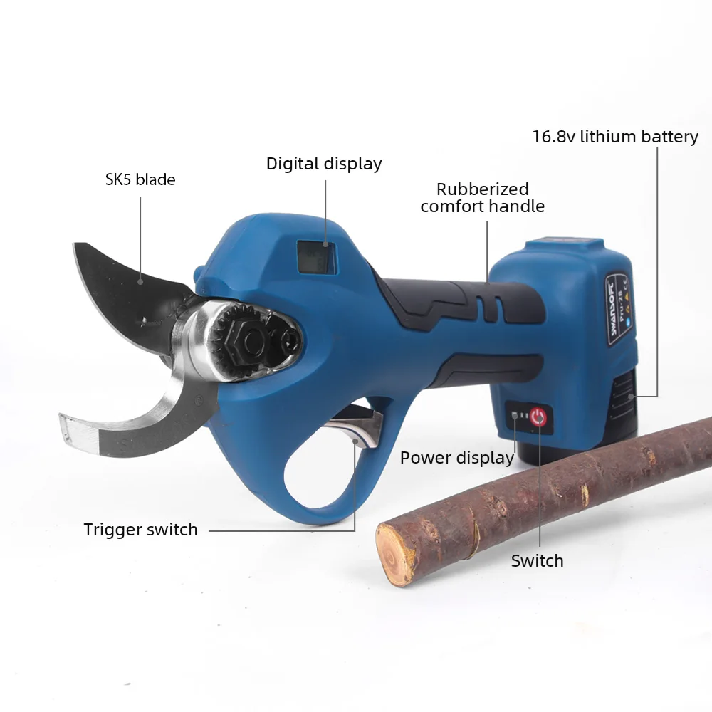 28Mm Brushless Electric Potatore Shear Cordless Ricaricabile Albero Da Frutto Bonsai Potatura Rami Strumento Per Swansoft 16.8V V Batteria
