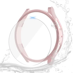 Waterproof Hard Bumper Protective Case with Screen Protector for Galaxy Watch 7 40mm (Rose Gold)