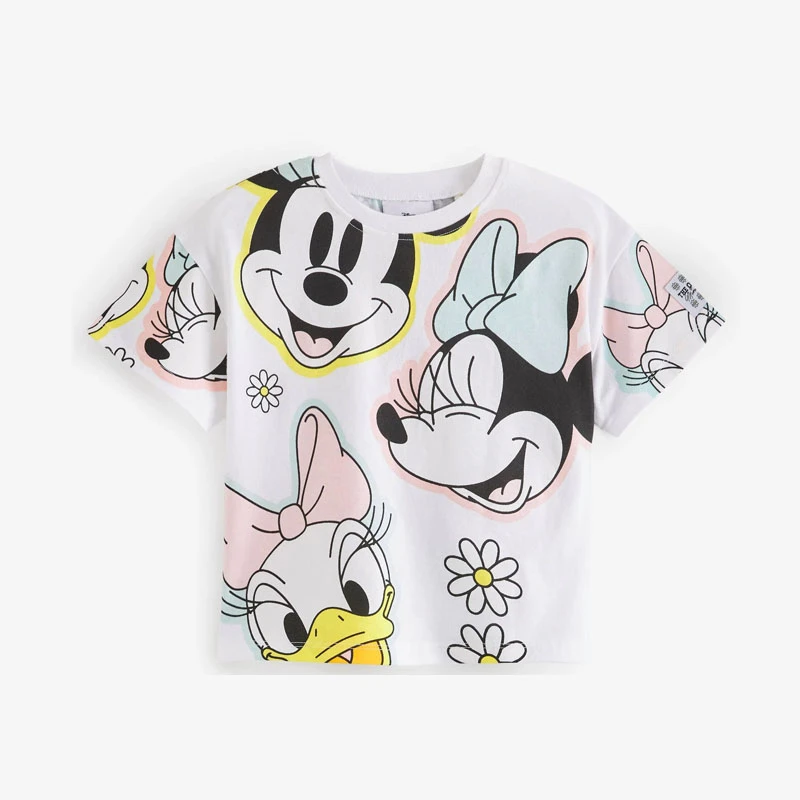 Disney Minnie Girls T-shirt Summer Kids Clothing Loose Fashion Short Sleeve Tops Cartoon T-shirts Children Tees Clothes girls tee shirt girls t shirt t shirt kids t shirt