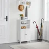 Bathroom Floor Cabinet, Free Standing Cabinet with Double Door and Adjustable Shelf, Side Tall Storage Organizer for 2