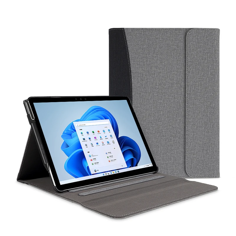 Luxo para Microsoft Surface Pro 13 2023 Tablet Case Capa de Couro do Plutônio Superfície Pro go Negócios Manga Fundas Case de