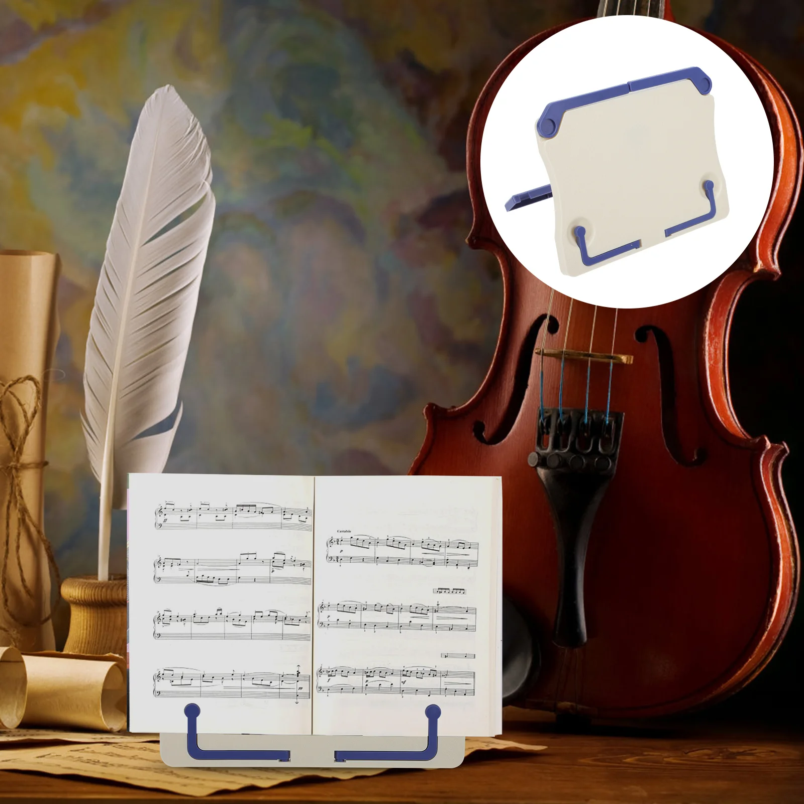 

Folding Music Stand Child Sheet Tablet Support Rack Abs Foldable Score Portable Book Holder