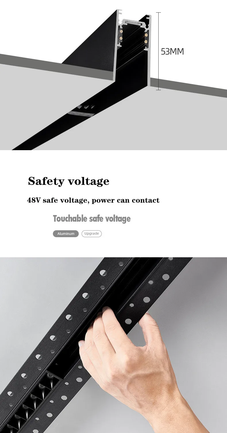 Description Picture 6 of itemMagnetic Track LED Light Fixtures Flexible Ceiling Spotlight Rail Strip Magnet System For Indoor Modern Home Living Room Kitchen