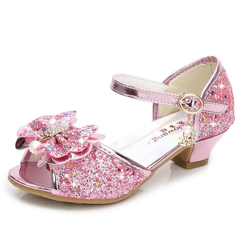 Princess-Girls-Party-Shoes-Children-Sandals-Colorful-Sequins-High-Heels ...