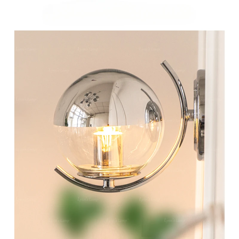 

Medieval wall lamp Silver modern minimalist space age bedside wall lamp