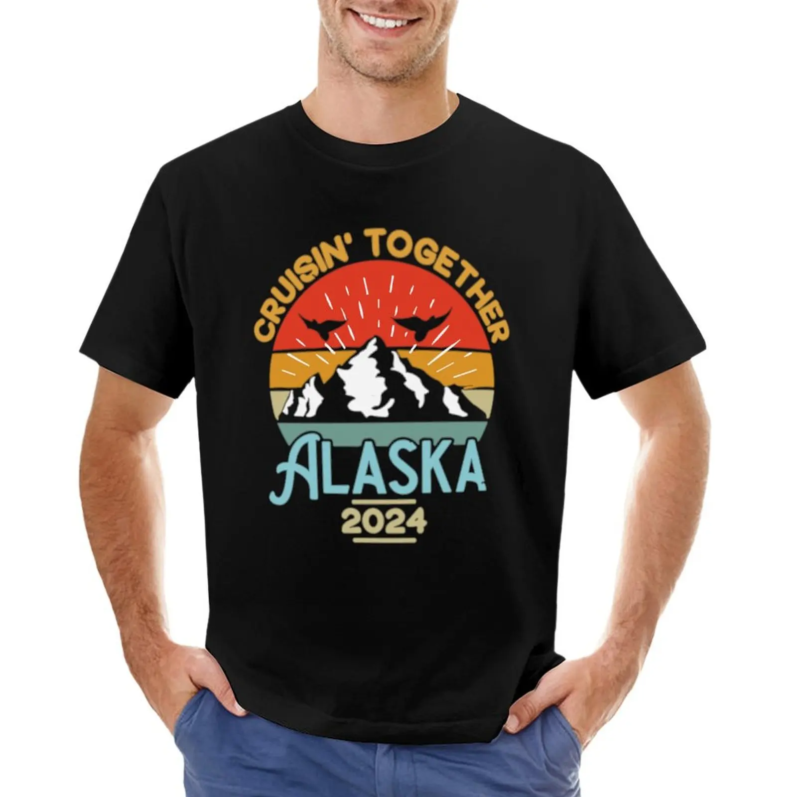 

Cruisin Together Alaska 2024, футболка для мальчиков, белая, Черная Мужская футболка