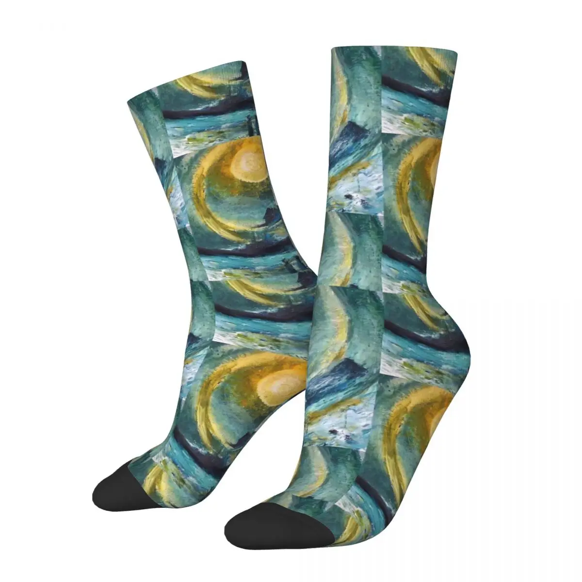 

Hip Hop Vintage Post Impressionism Crazy Men's compression Socks Unisex Lmpressionist Painting Harajuku Seamless Printed Sock