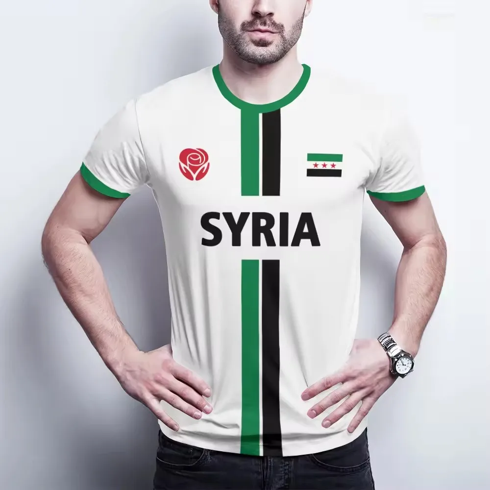 New Syria Football Jersey Men's Sports T-shirts Syrian Flag Street Oversized Tops Unisex Casual Graphic T-shirts Mens Gifts 5
