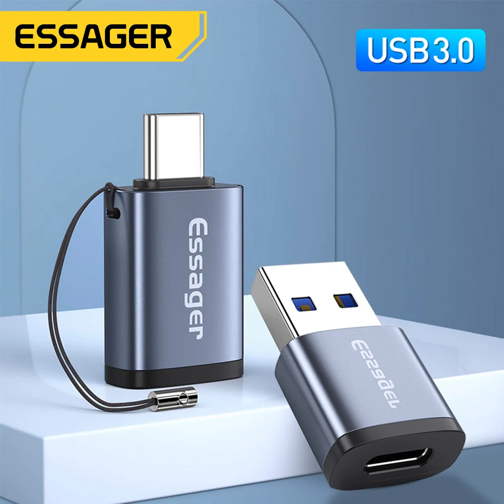 Essager USB C 타입 OTG 어댑터, USB-C 수-USB 3.0 암 변환기, 맥북 샤오미 미 삼성 USBC OTG 커넥터용