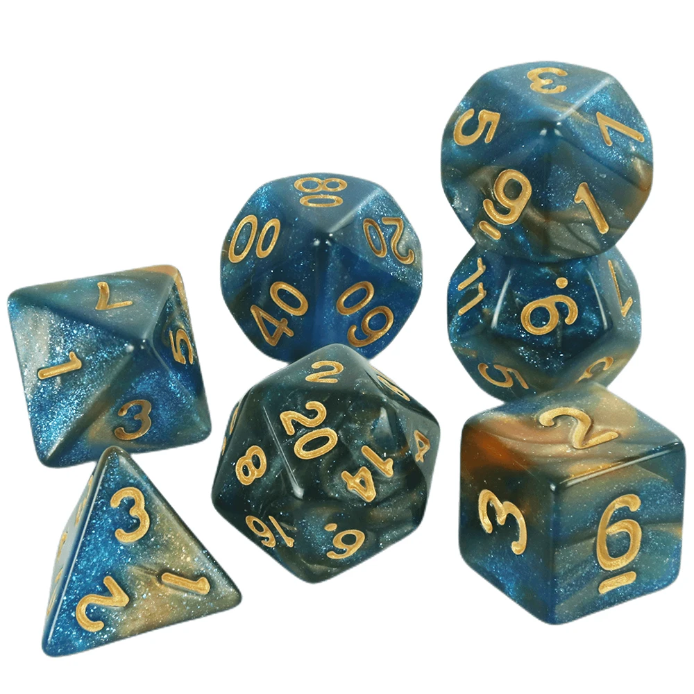 Game Dice Dual Color Multi Faced Dragon And Dungeon Game Dice Board Game 7 Pieces Per Set