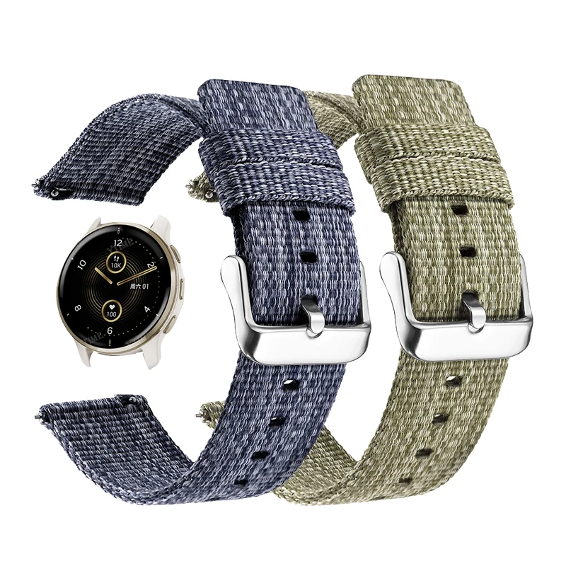 18mm 20mm 22mm Nylon Watch Band For Garmin Venu 2 2s Sq Venu2 Plus Women Men Wrist Bracelet